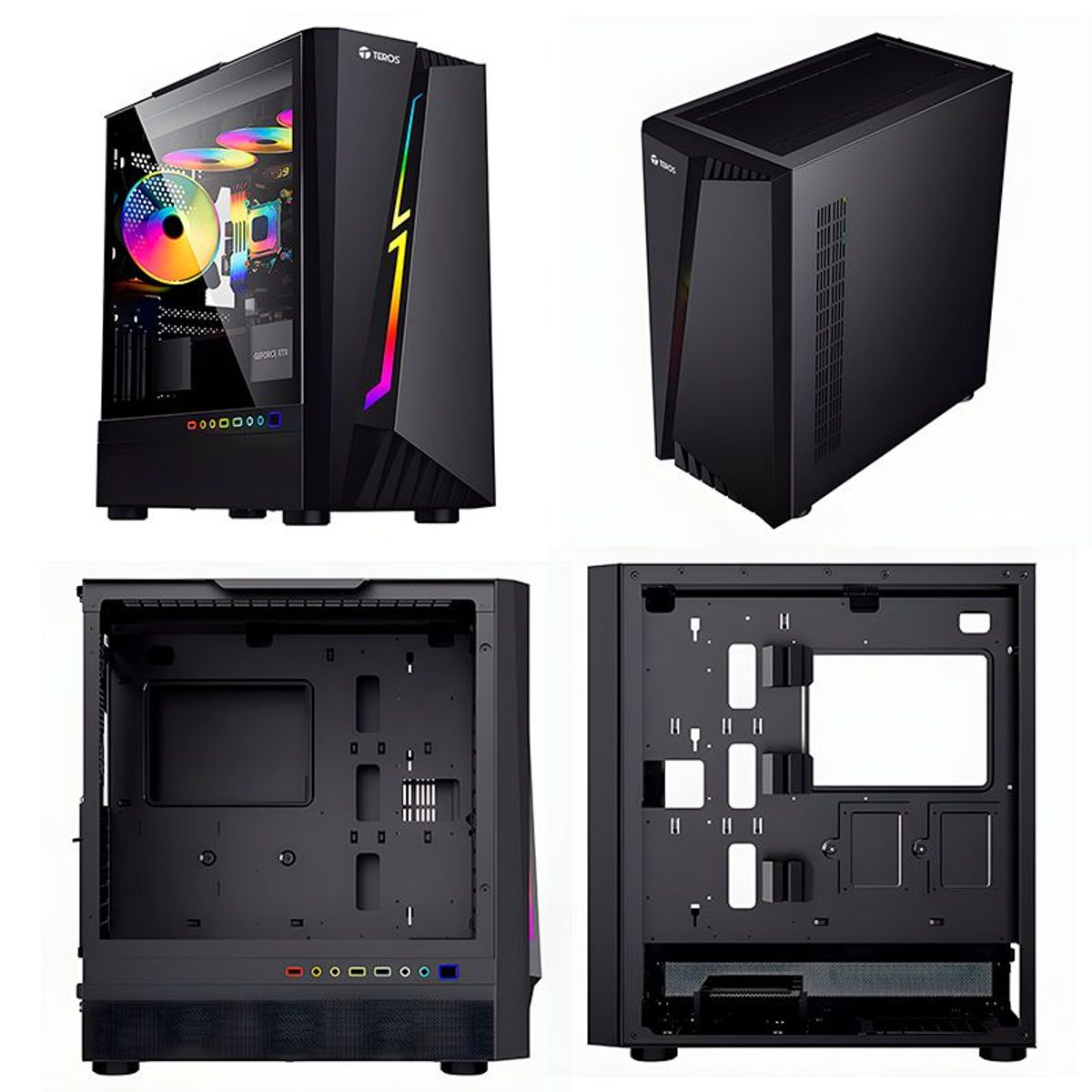 TEROS - Case Gamer TE1172N Teros  Mid Tower USB 30 USB 20 Audio Negro
