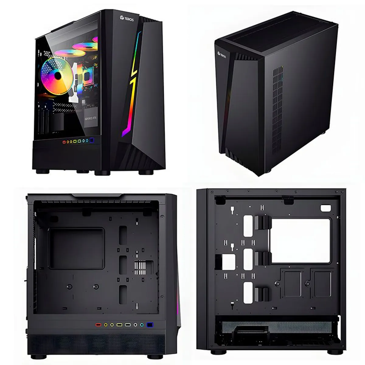 TEROS - Case Gamer TE1172N Teros  Mid Tower USB 30 USB 20 Audio Negro
