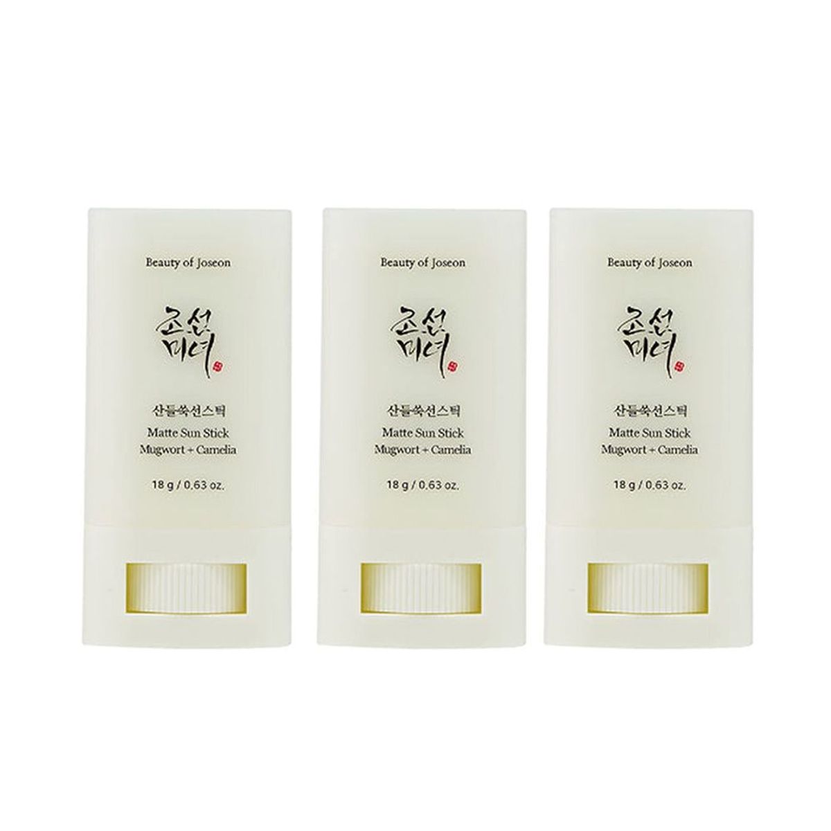 BEAUTY OF JOSEON - 3 Matte sun stick mugwot + camelia SPF 50+ 18 gramos