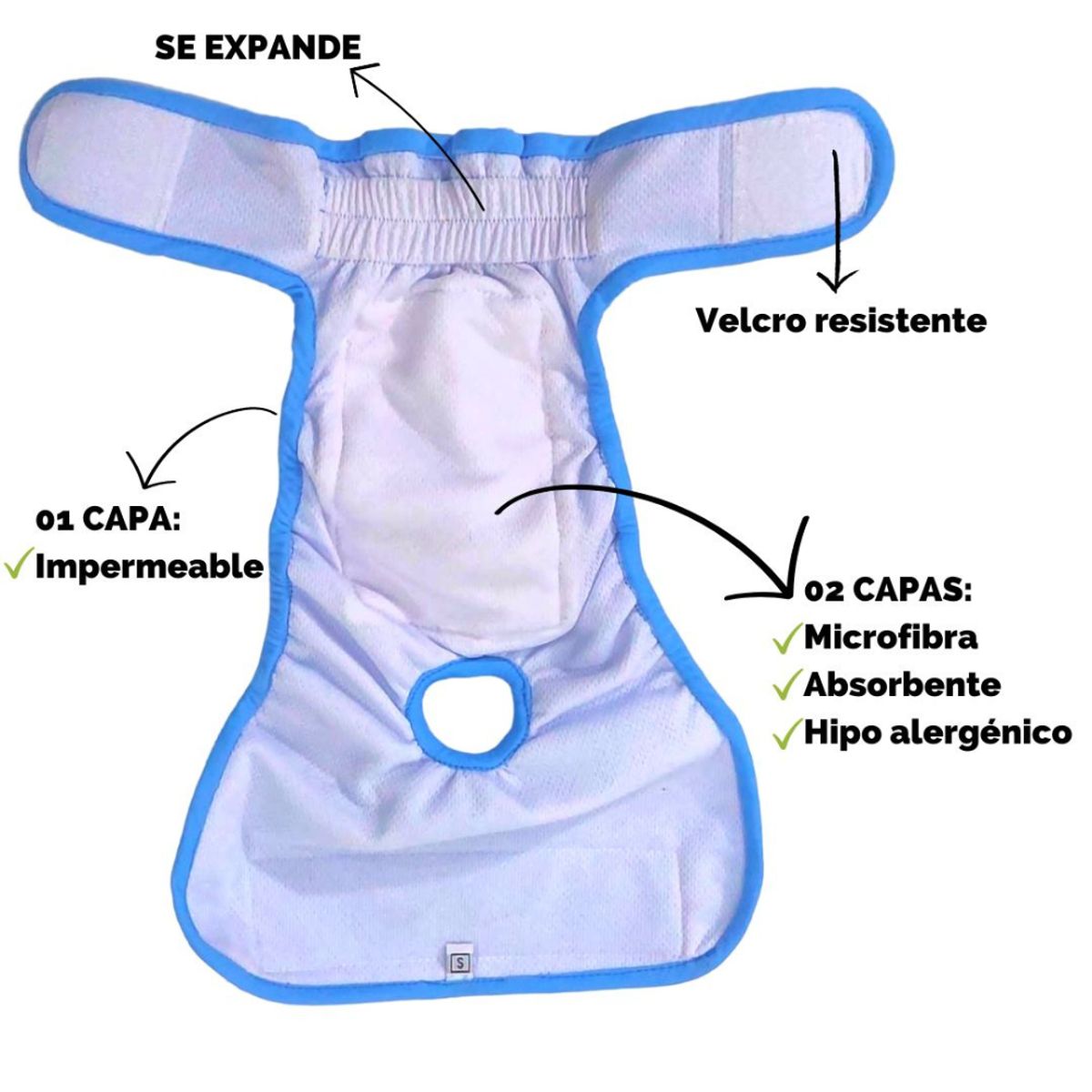 GENERICO - Pañal de Celo Reutilizable Ecológico Para Hembra XS