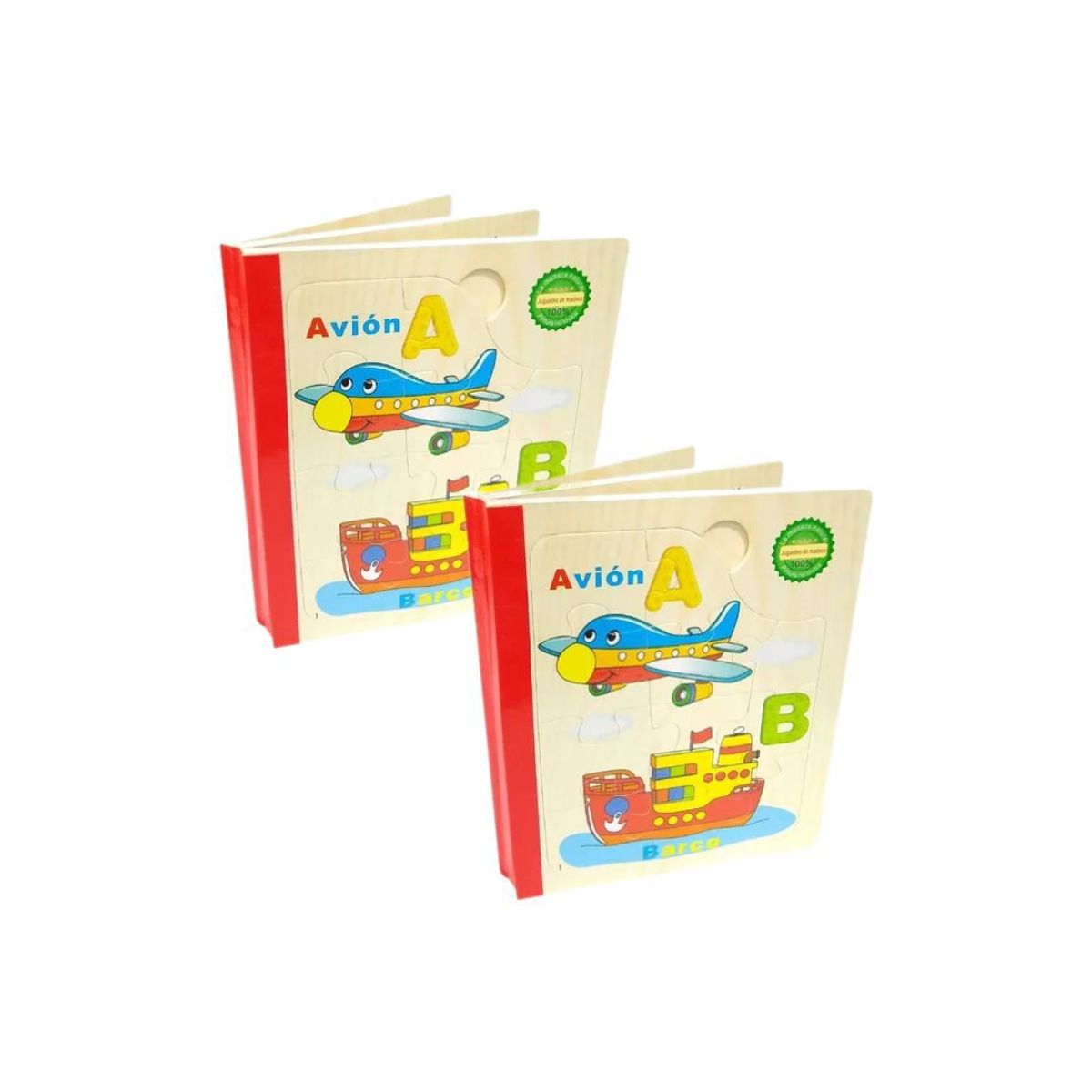 GENERICO - Libro Abecedario Rompecabezas De Madera x 2 Unidades