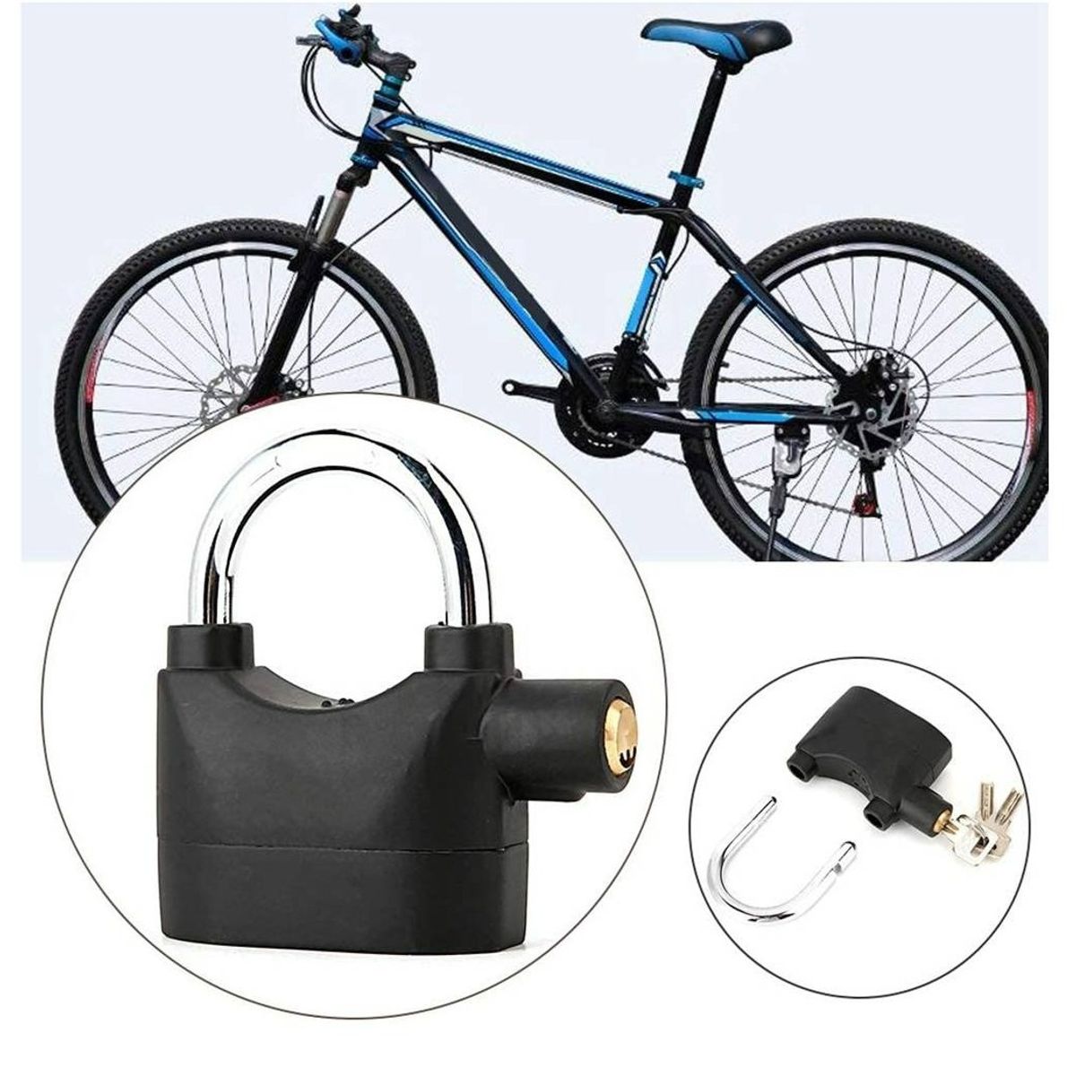 GENERICO - Candado con Alarma Antirrobo Para Moto Scooter o Bicicleta