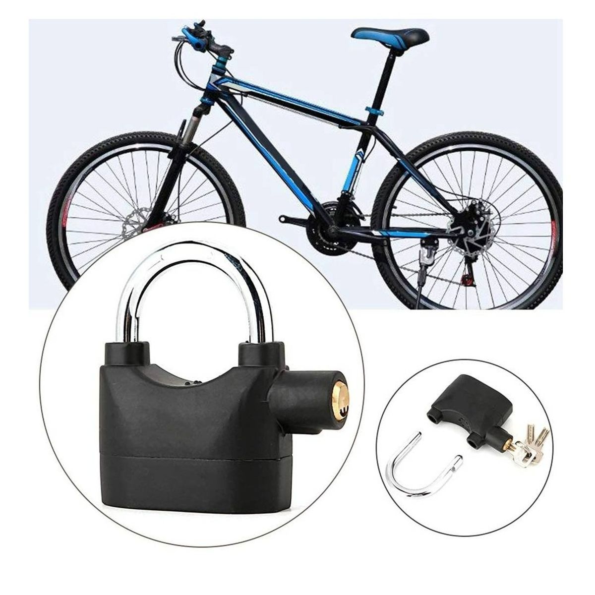 GENERICO - Candado con Alarma Antirrobo Para Moto Scooter o Bicicleta