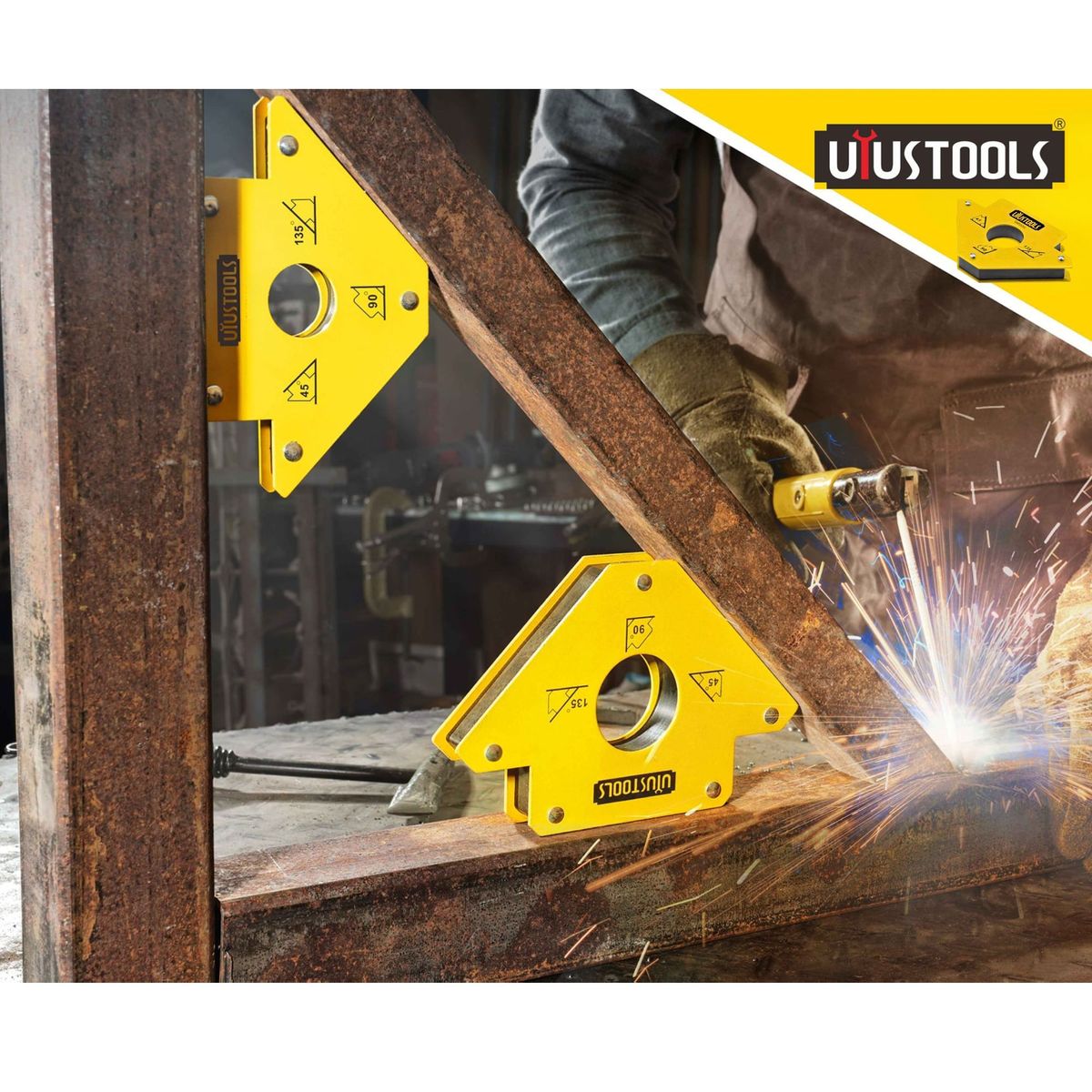 UYUSTOOLS - Combo Escuadra magnética para soldar 9Lb y 25Lb 6 piezas - UYUSTOOLS