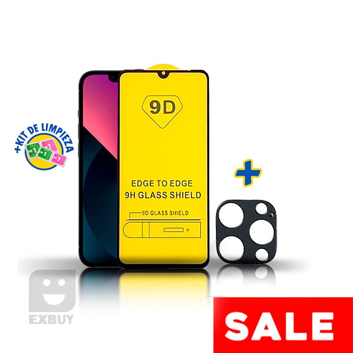 GENERICO - Mica de Vidrio 9D 21D y Mica de Cámara para iPhone 12 Pro