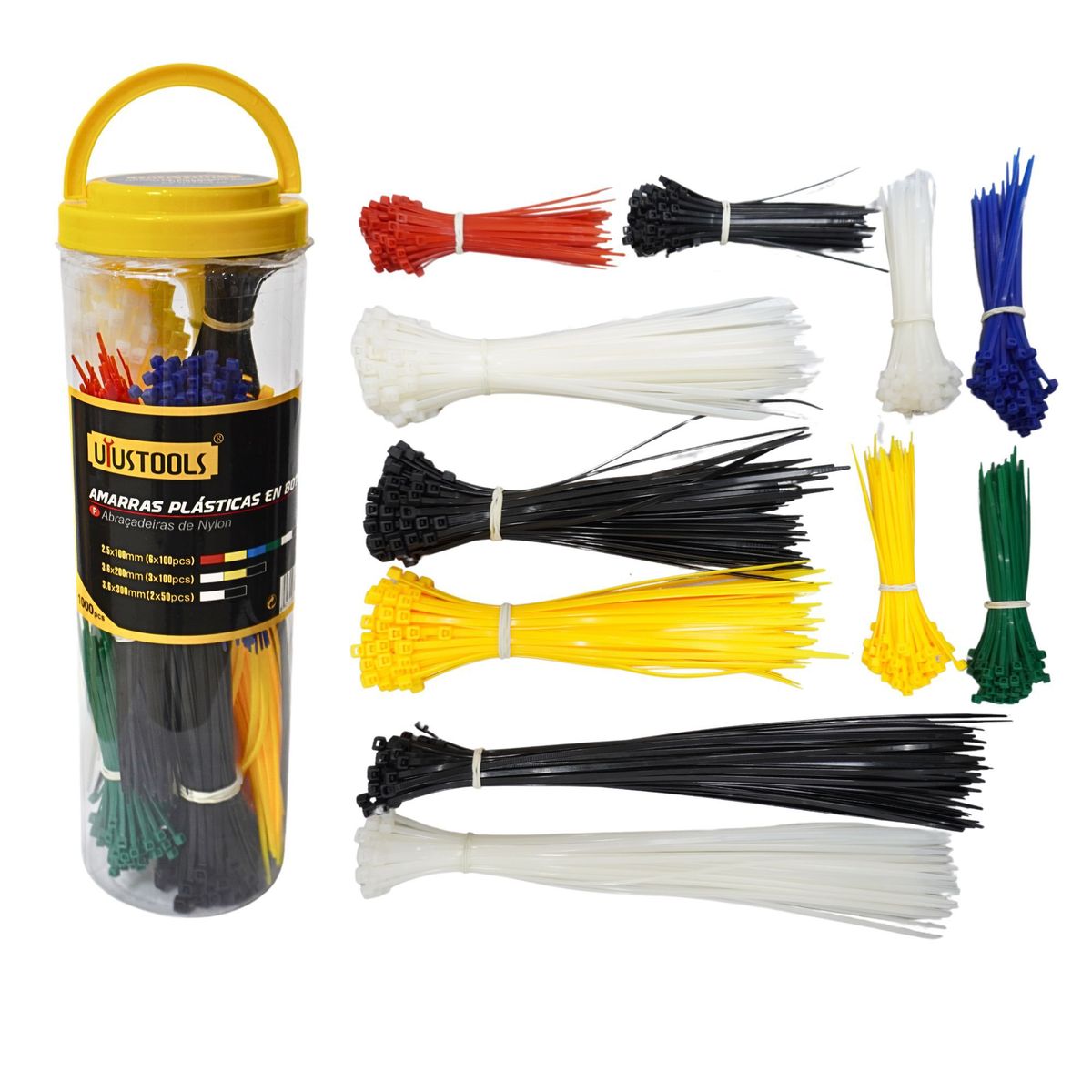 UYUSTOOLS - Cintillos de colores 1000 unidades - Sujetadores UYUSTOOLS