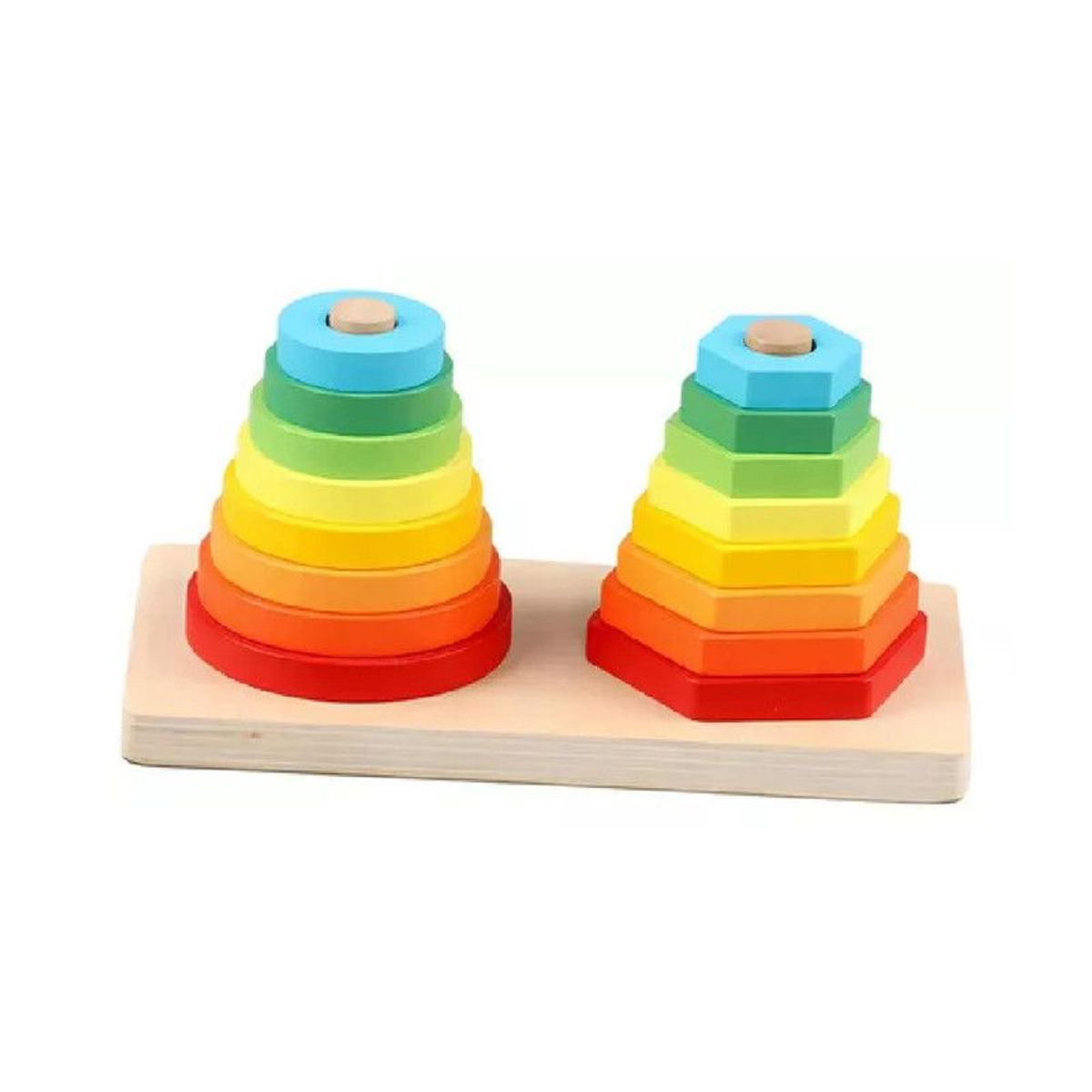 GENERICO - Apilador Geométrico Torre Figuras CircularHexagonal