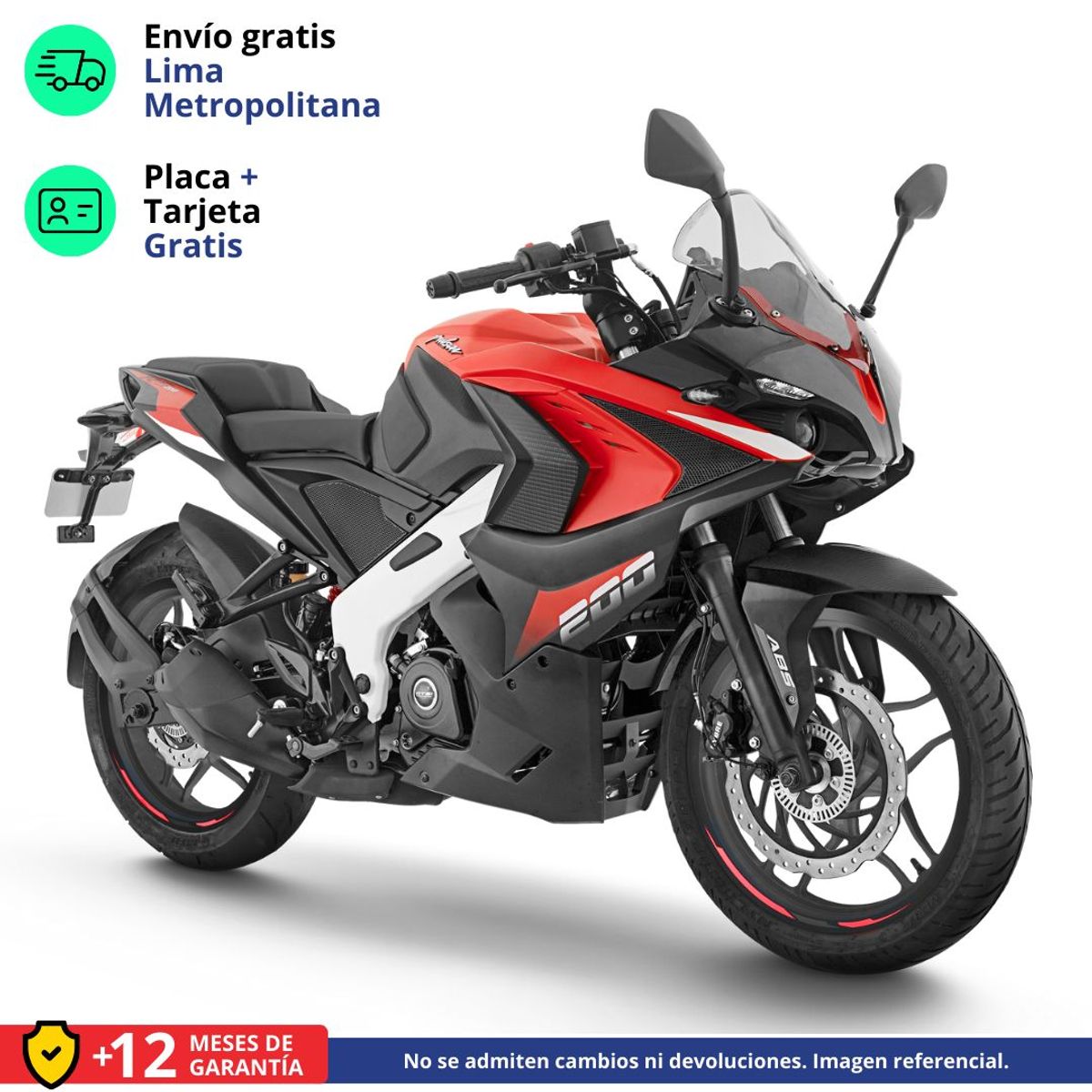 BAJAJ - MOTO PULSAR RS 200 - ROJO