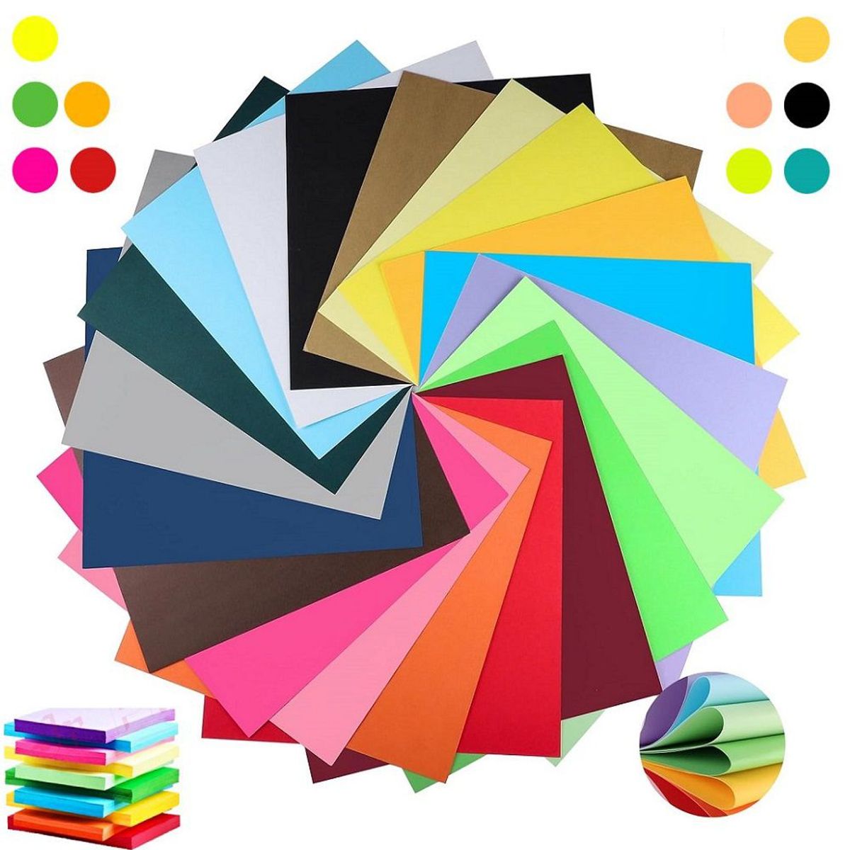 GENERICO - Hojas de Colores papel bond A4 paquete de 100 hojas