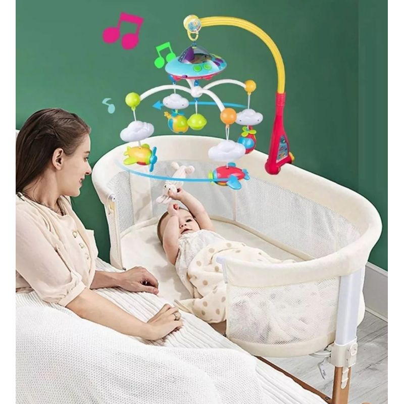 HUANGER - Móvil Musical para Cuna con Proyector Modelo Espacial