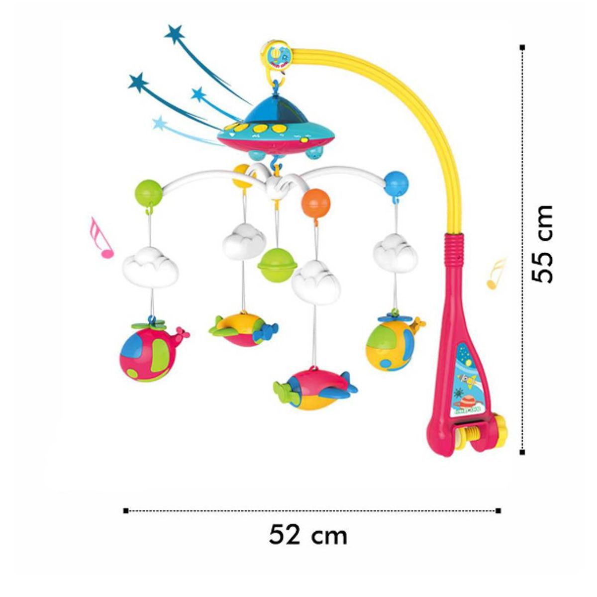 HUANGER - Móvil Musical para Cuna con Proyector Modelo Espacial