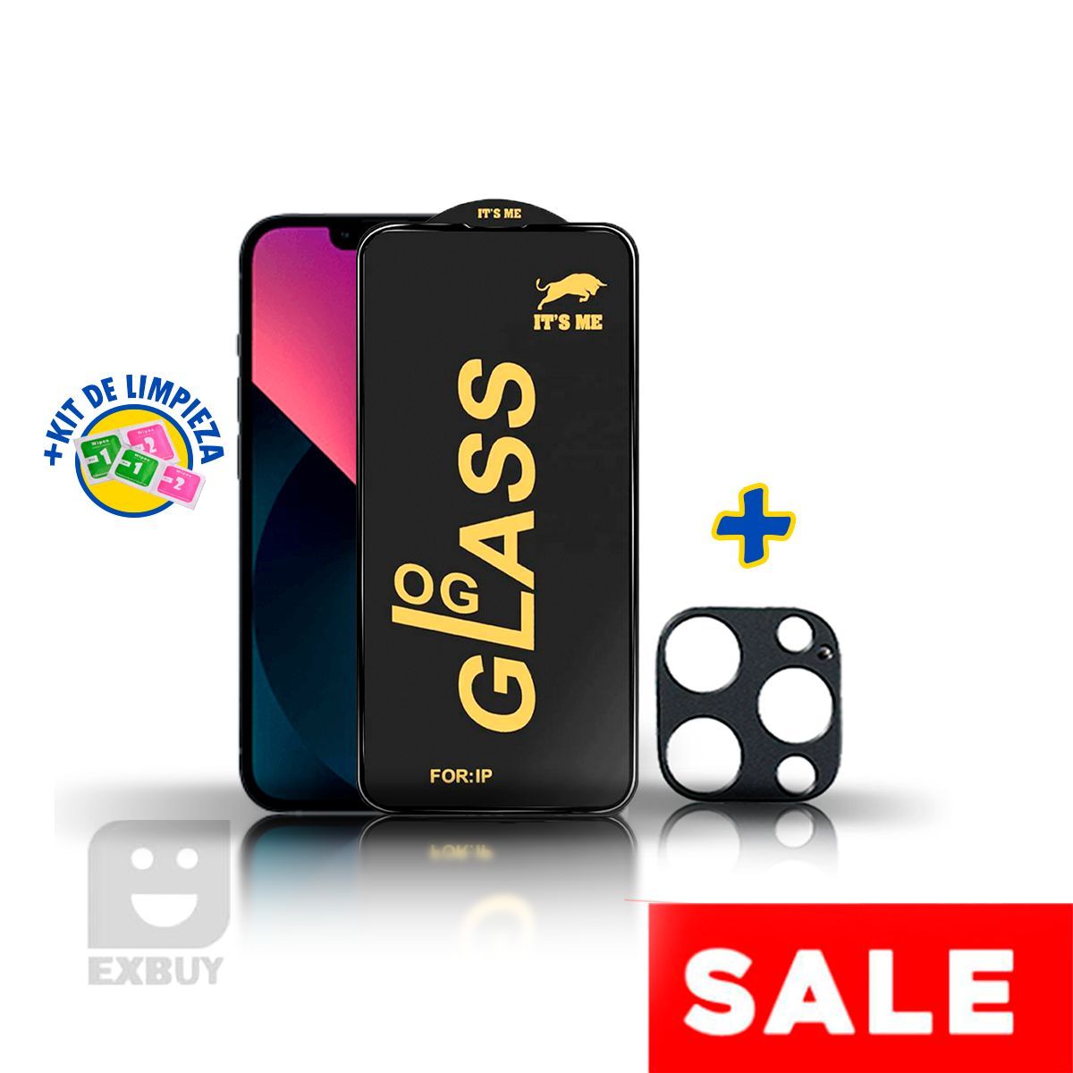 GENERICO - Mica Vidrio Super Resistente OG y Mica de Cámara para iPhone 12 ProMax