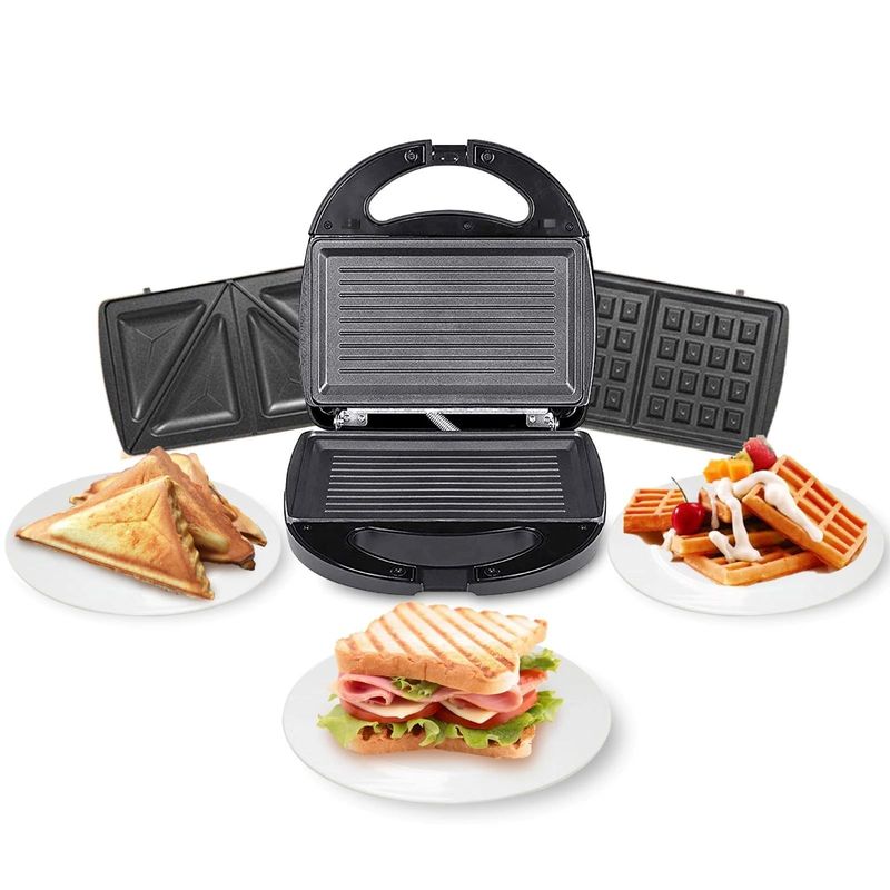 OEM - Maquina 3 en 1 para hacer Waffles + Sandwich + Parilla Grill