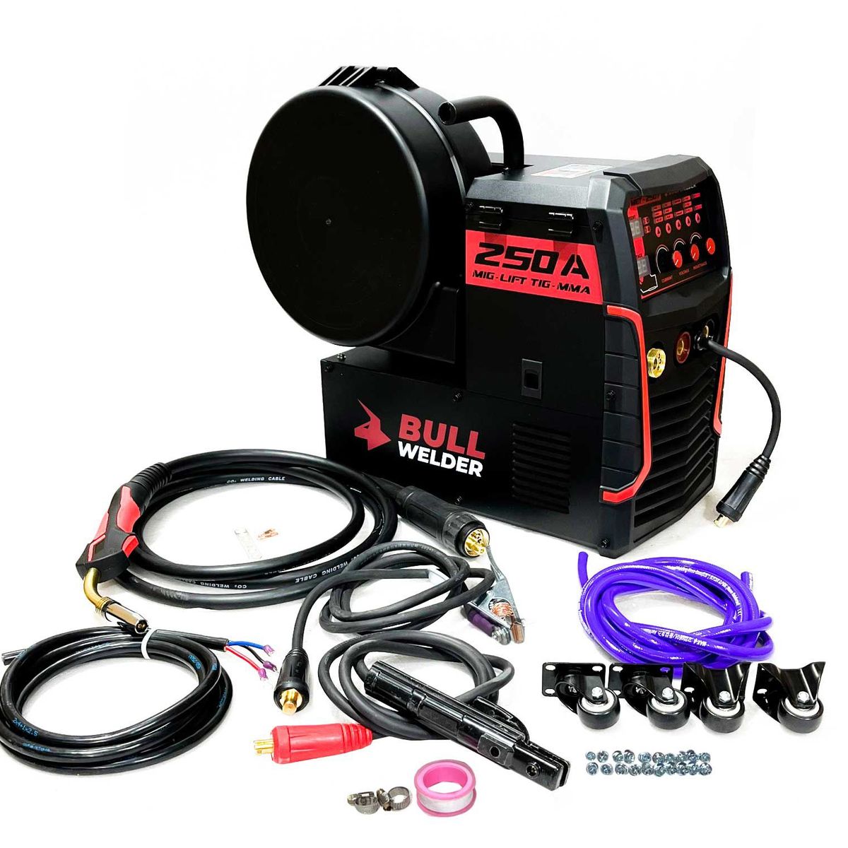 GENERICO - Máquina de Soldar Multiprocesor, 250 Amperios, Bull Welder