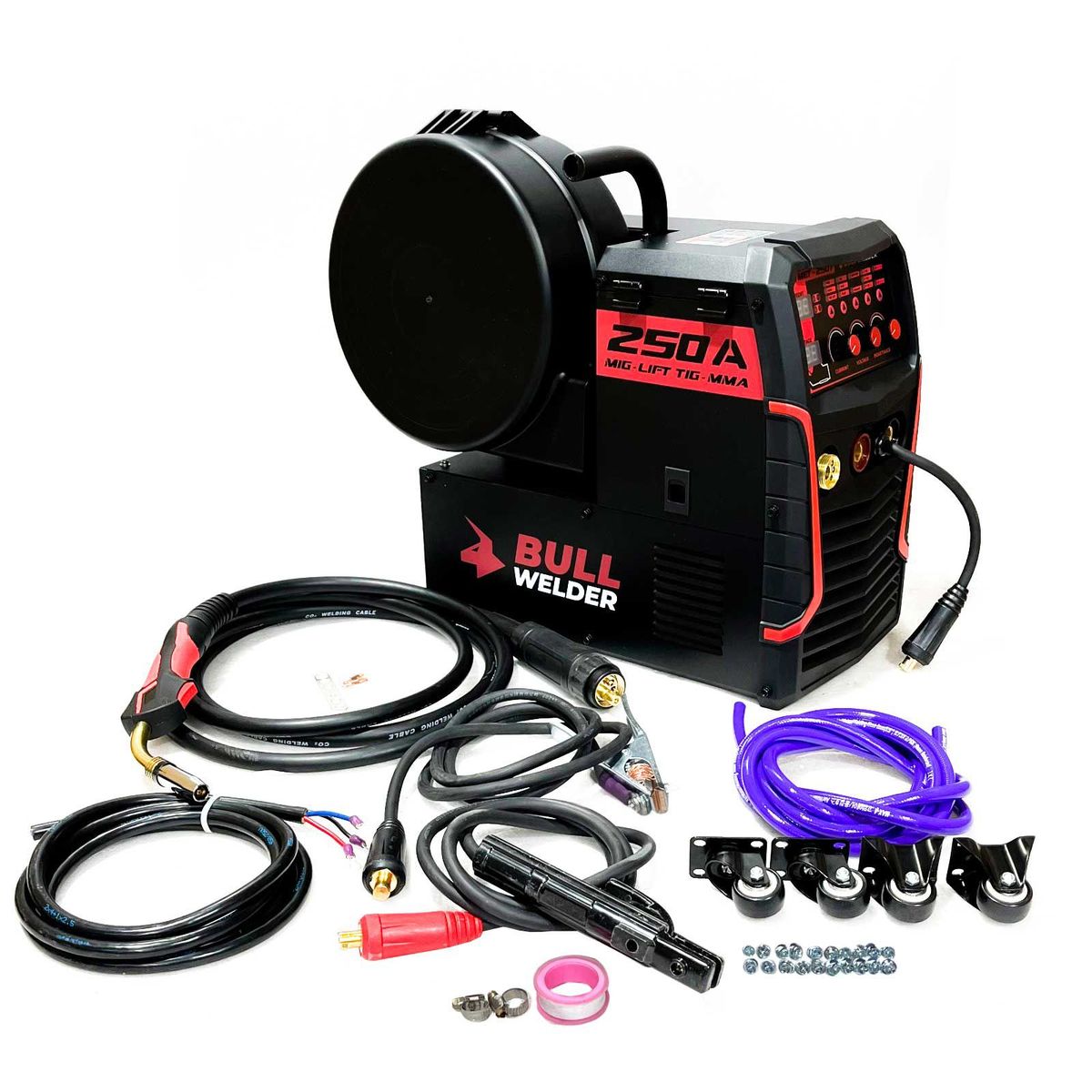 GENERICO - Máquina de Soldar Multiprocesor, 250 Amperios, Bull Welder