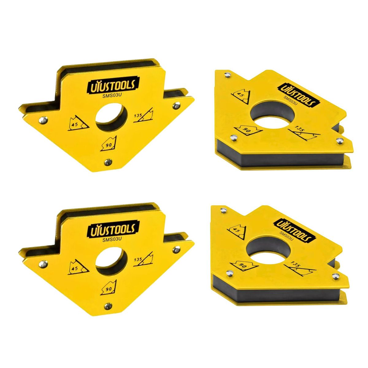 UYUSTOOLS - Pack 4 Escuadras magnéticas para soldar de 25 Lb 3 pulgadas  UYUSTOOLS