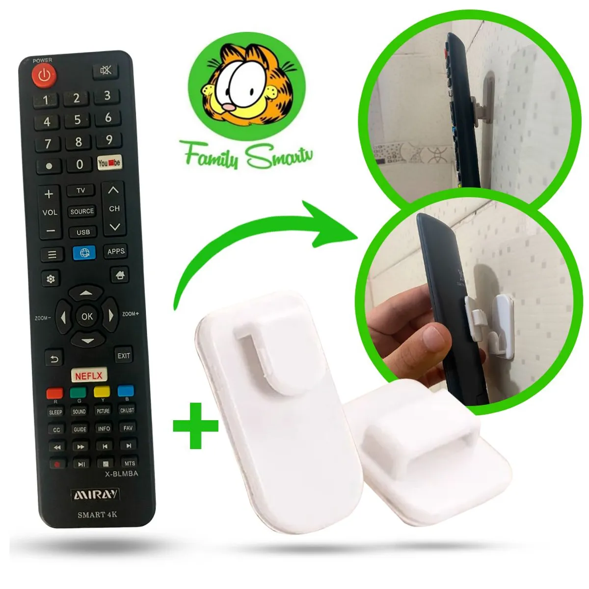 UNIVERSAL - Control Remoto Miray Para Smart Tv 4k Pilas + Soporte