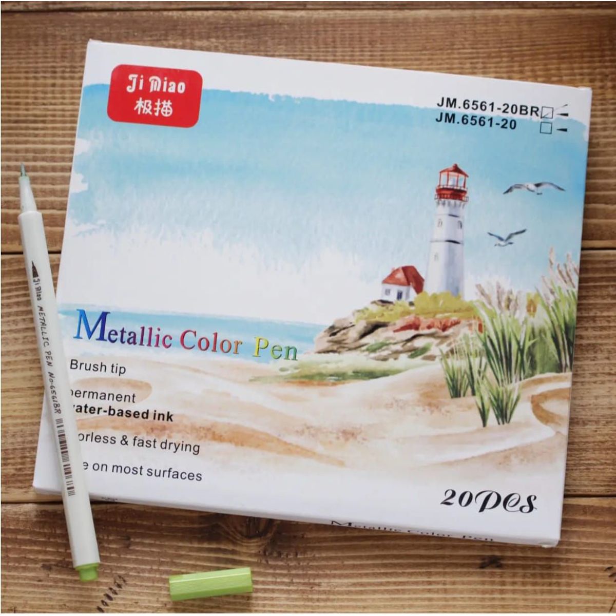 GENERICO - PLUMONES MARCADORES METÁLICOS DE 20 UNIDADES PUNTA PINCEL