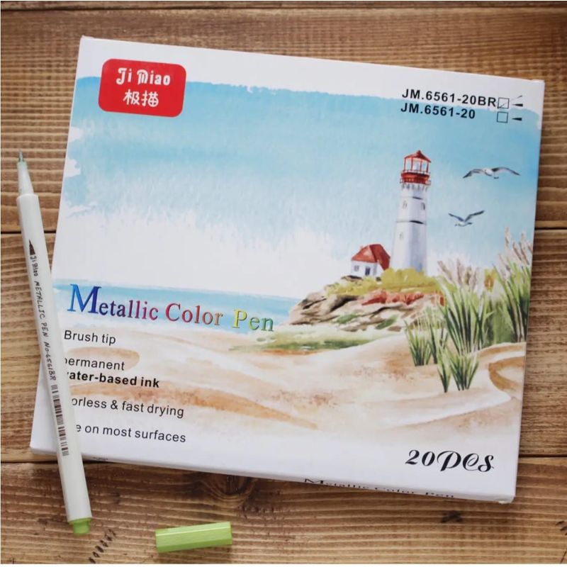 GENERICO - PLUMONES MARCADORES METÁLICOS DE 20 UNIDADES PUNTA PINCEL