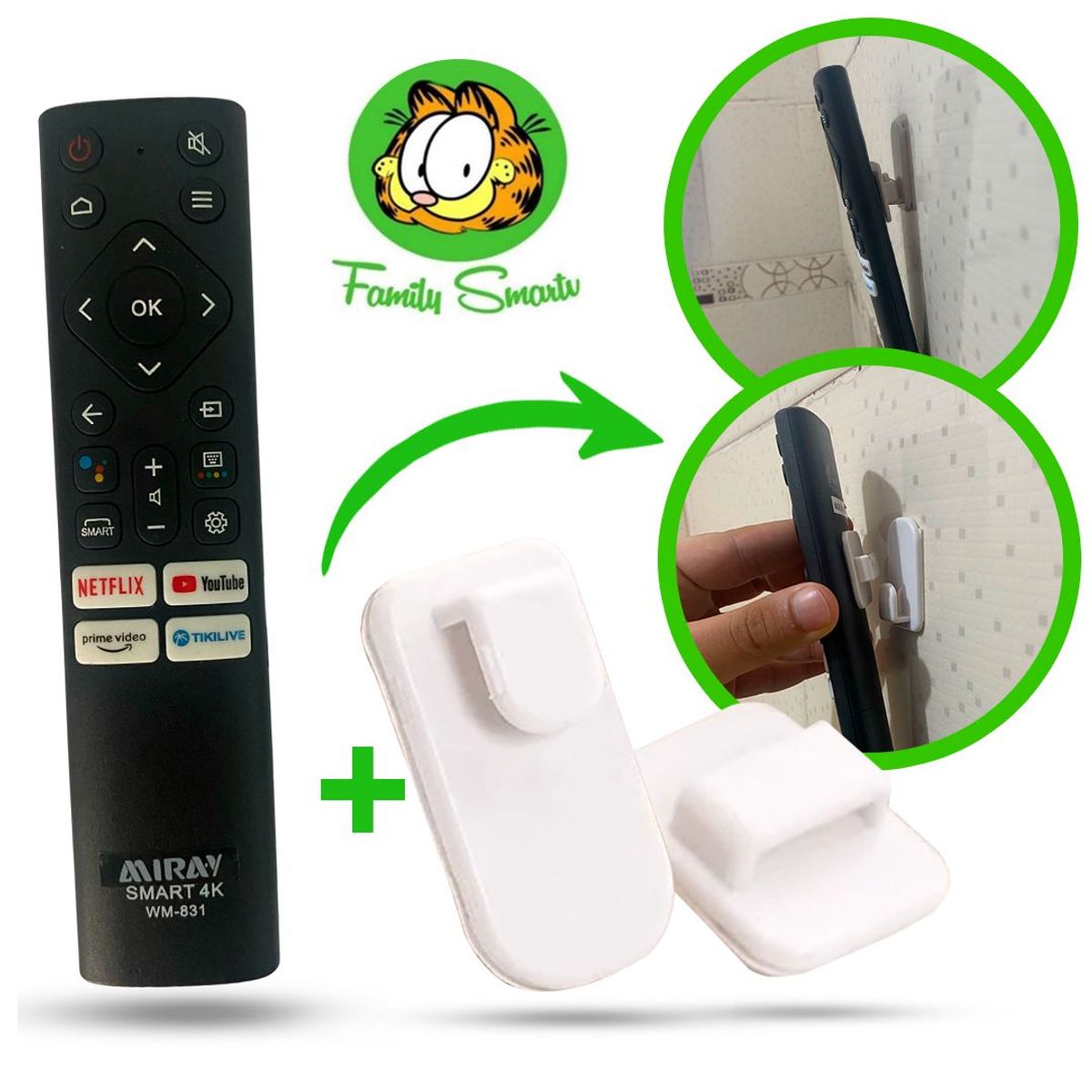 UNIVERSAL - Control Remoto Miray Smart Tv 4K Modelo Nuevo + Soporte