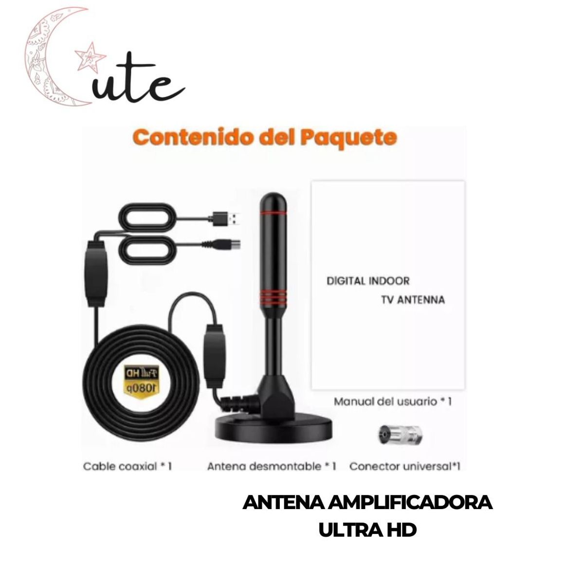 GENERICO - ANTENA AMPLIFICADORA DE SEÑAL ULTRA HD