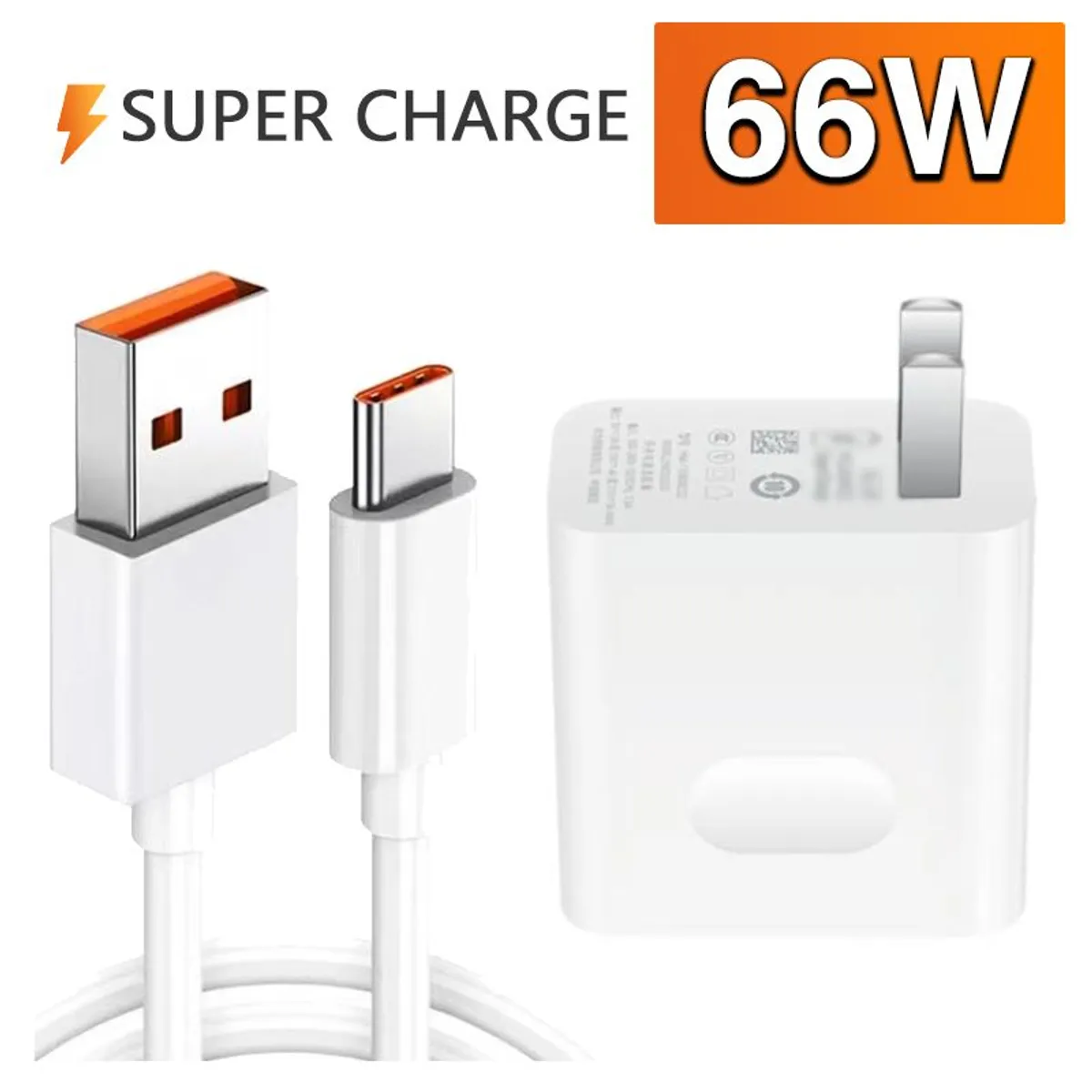 GENERICO - Cargador para Huawei de 66W Carga Rapida Honor Tipo C