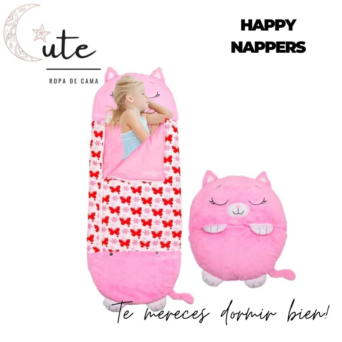 CUTE - BOLSA DE DORMIR GATITA ROSA