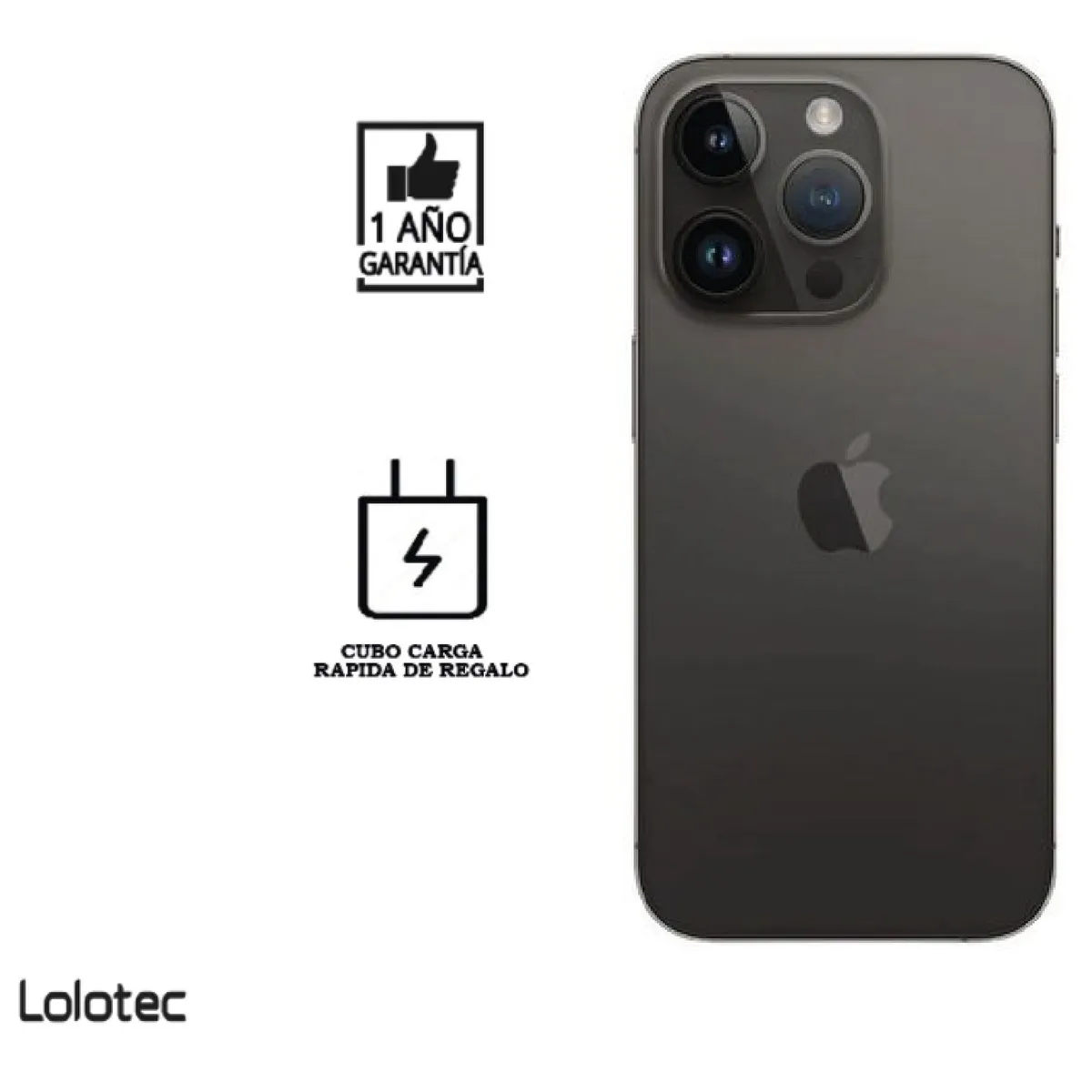 APPLE - iPhone 14 Pro 128 GB I Reacondicionado grado B I color: Negro Espacial