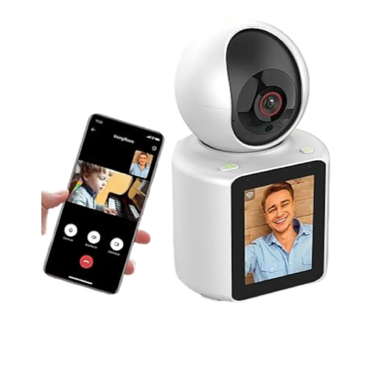 SEISA - Cámara de seguridad Interior Wi-Fi HD Con Pantalla IPC-C30