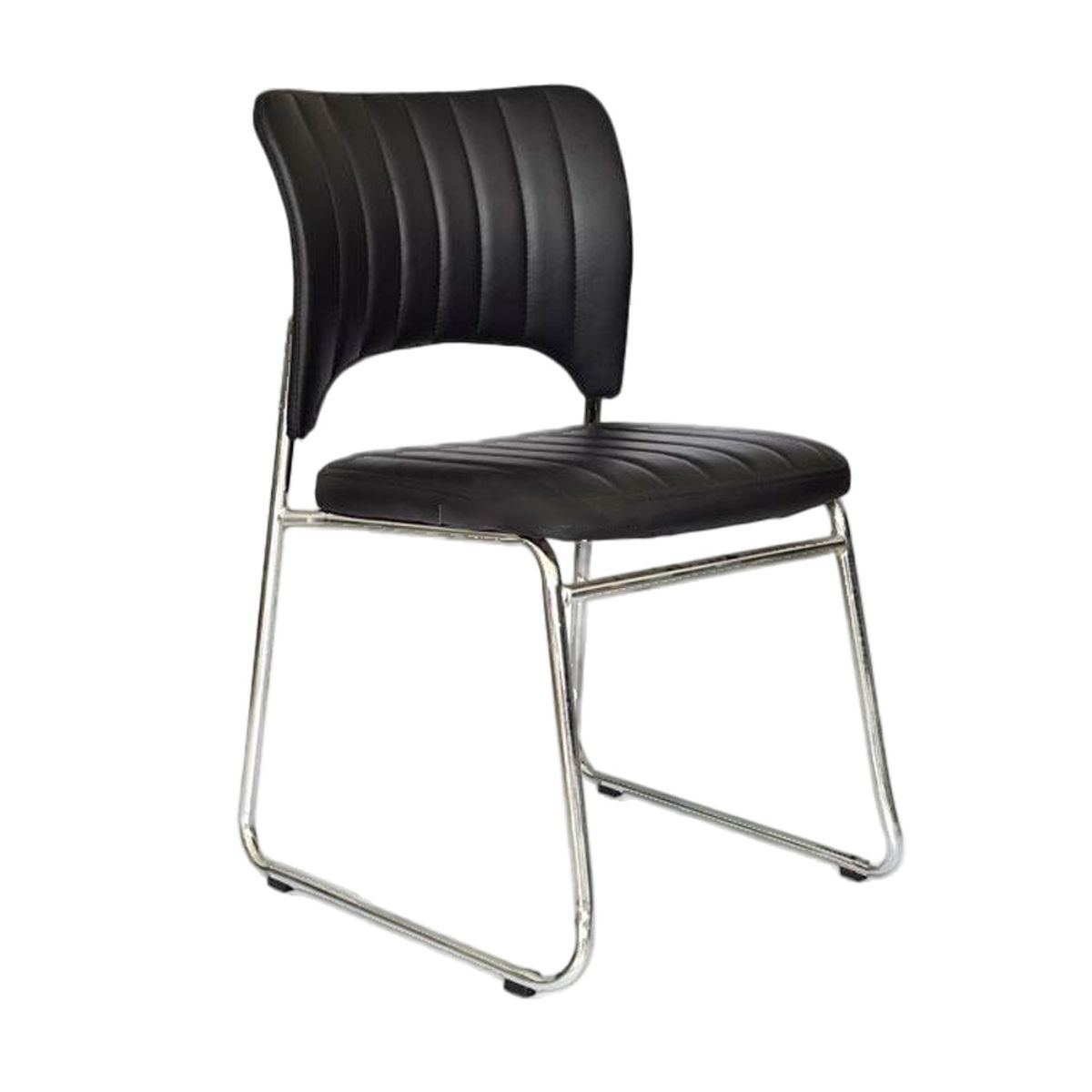 OFIDEAS - Silla Fija de Visita Modelo Trineo Iso Pu Negro Ofideas