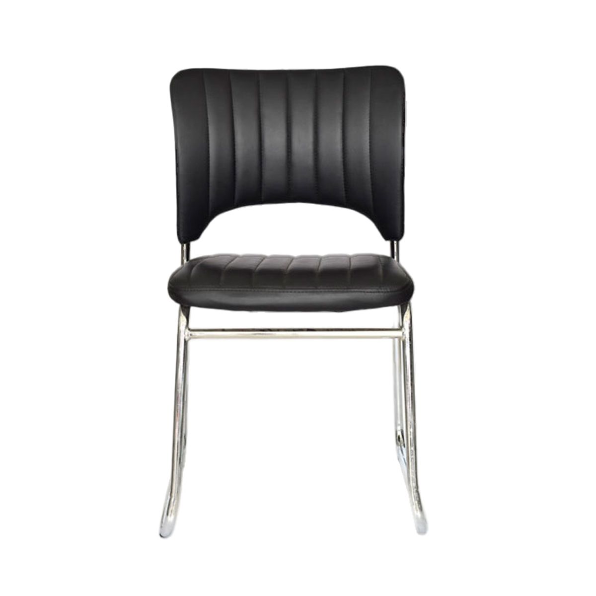 OFIDEAS - Silla Fija de Visita Modelo Trineo Iso Pu Negro Ofideas