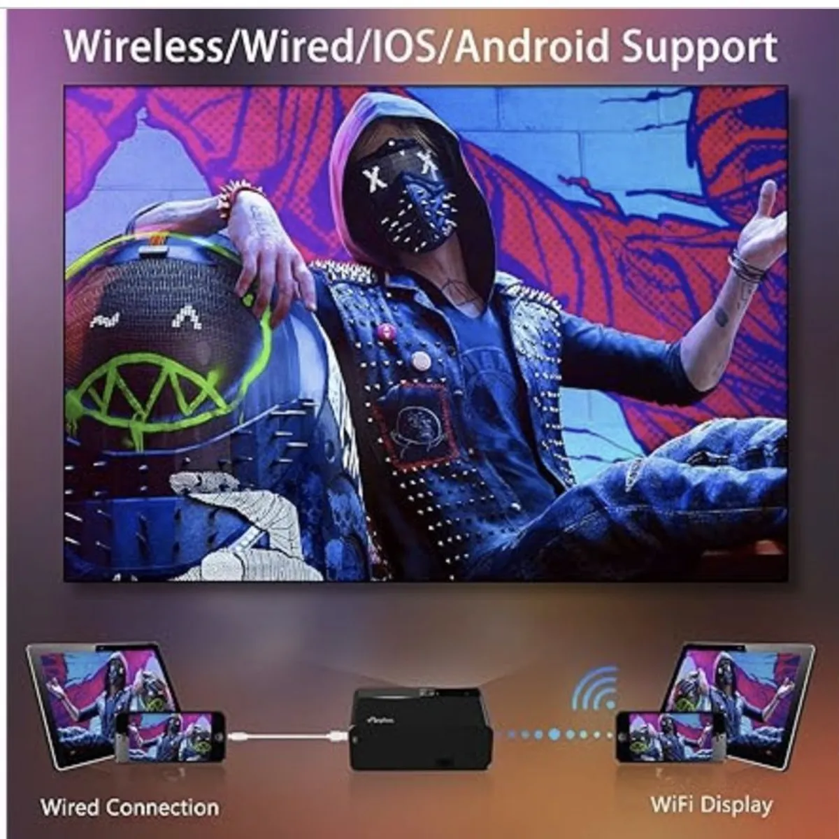 GENERICO - Mini Proyector para iPhone, ELEPHAS 2023 WiFi Películas con Pantalla