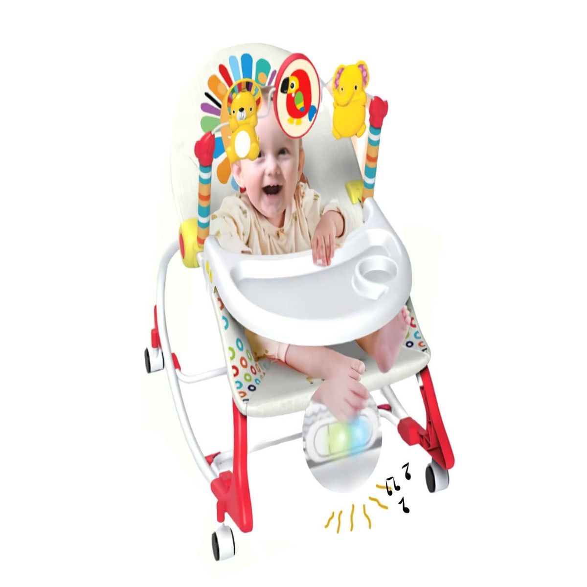 IDEAL - Mecedora Ideal para Bebes Musical y Vibrador Zaboo Rojo