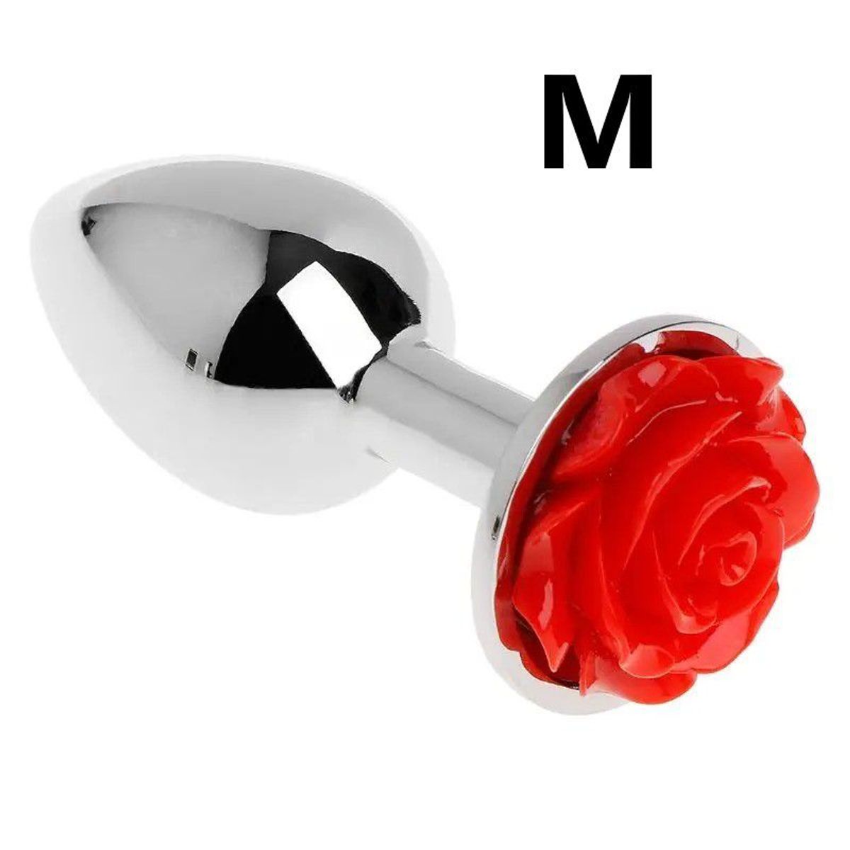 GENERICO - Plug de metal 85x35 mm - rosa roja - MEDIANO