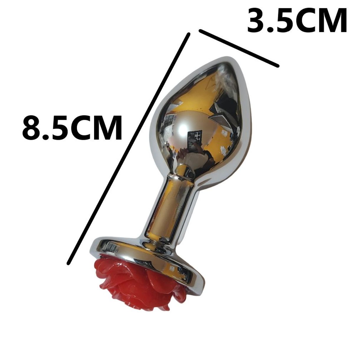 GENERICO - Plug de metal 85x35 mm - rosa roja - MEDIANO