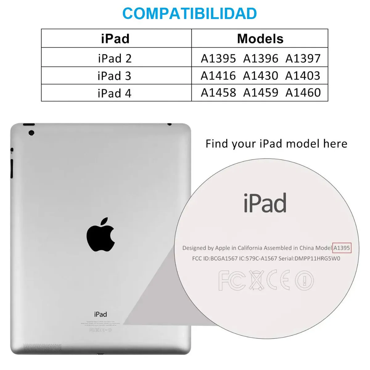 GENERICO - Funda + Mica + Lapiz para iPad 2 / 3 / 4 Case Transparente