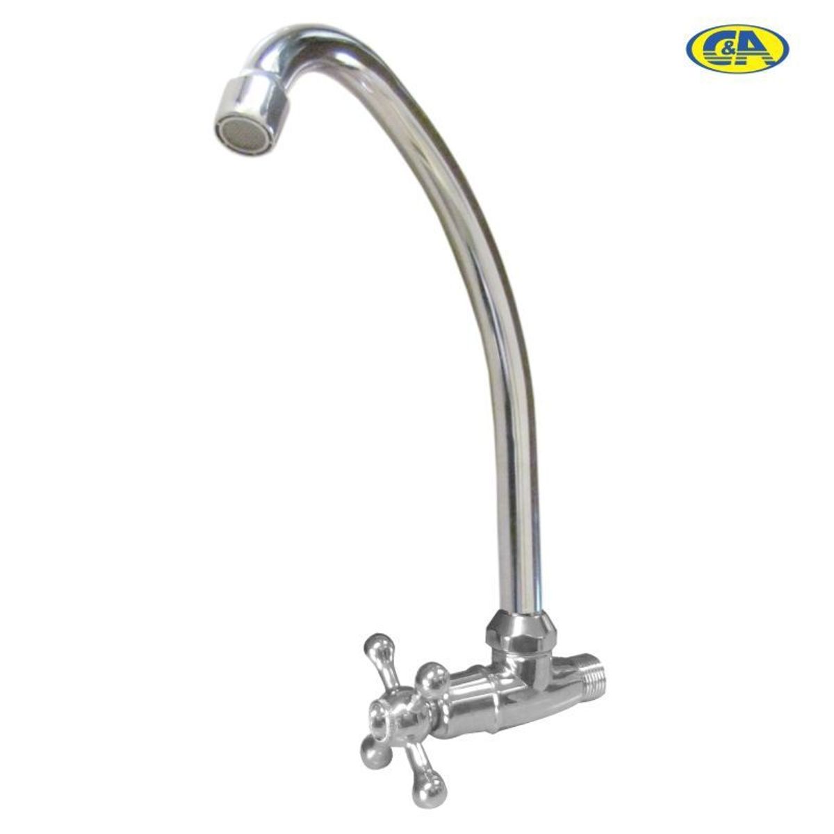 C&A - Llave de Lavadero pico ganso para pared modelo C