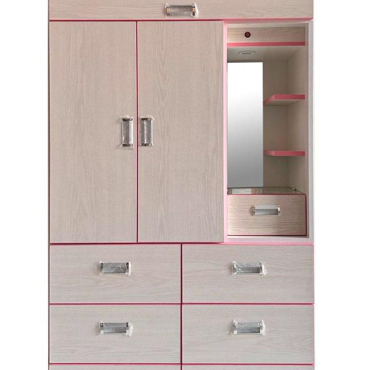 GENERICO - Ropero  Rop102-Pt02Ibizarosado 2 Puertas Tocador