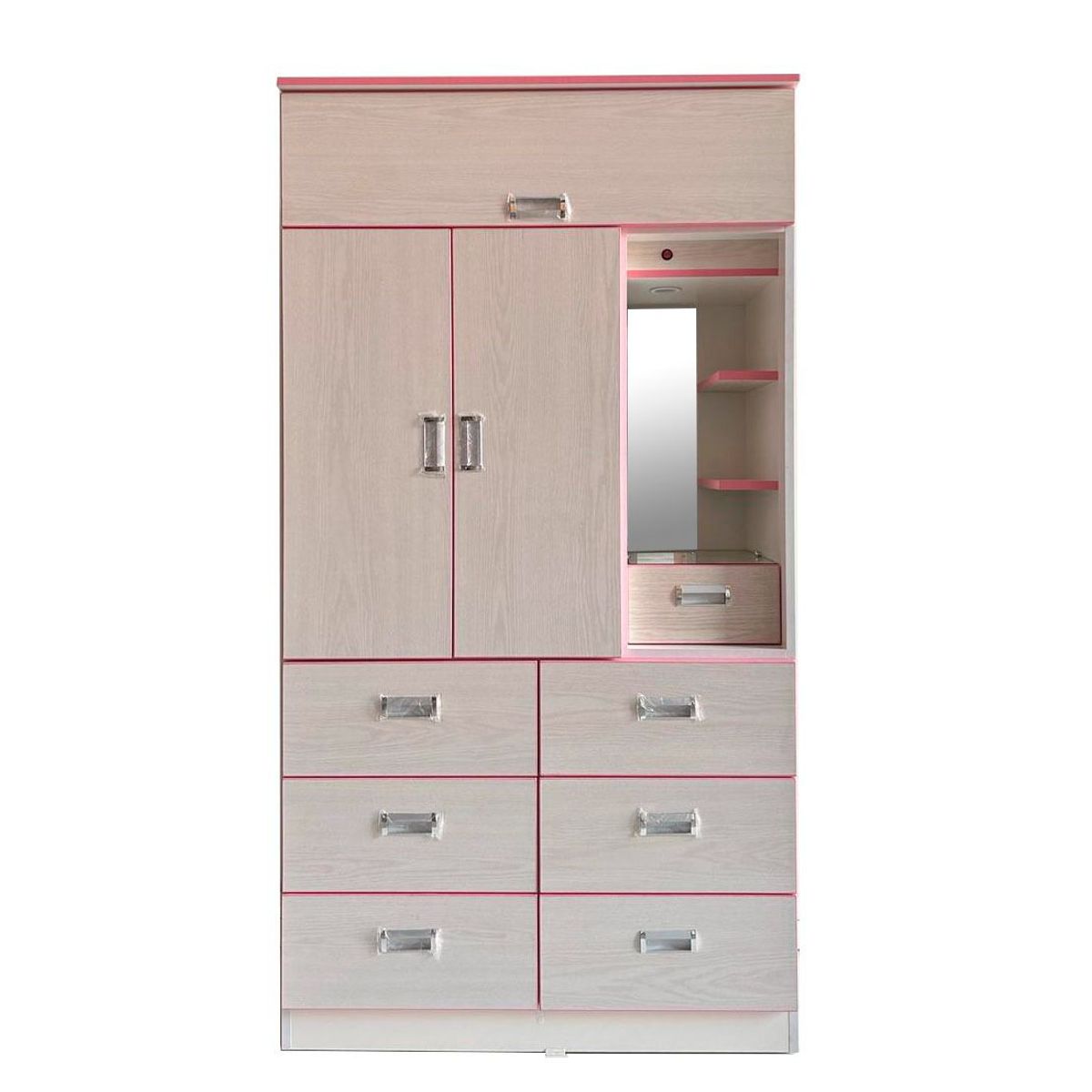 GENERICO - Ropero  Rop102-Pt02Ibizarosado 2 Puertas Tocador