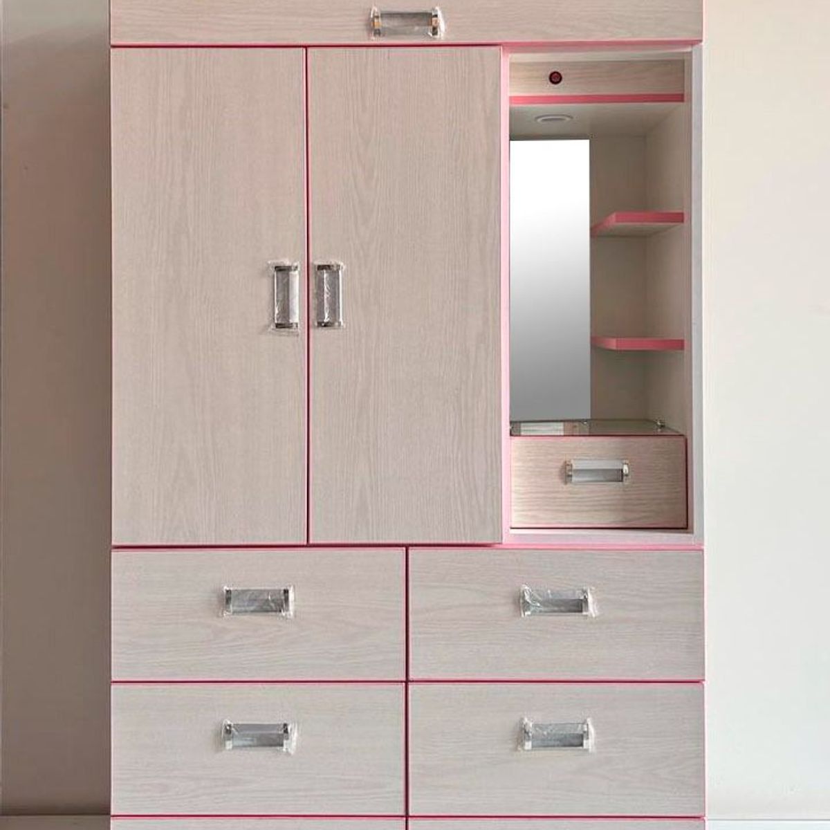 GENERICO - Ropero  Rop102-Pt02Ibizarosado 2 Puertas Tocador