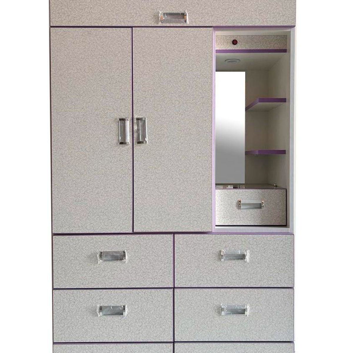 GENERICO - ROPERO DE 1 METRO CON TOCADOR COLOR FLORESTA CON LILA