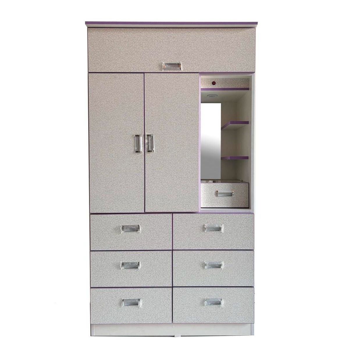 GENERICO - ROPERO DE 1 METRO CON TOCADOR COLOR FLORESTA CON LILA