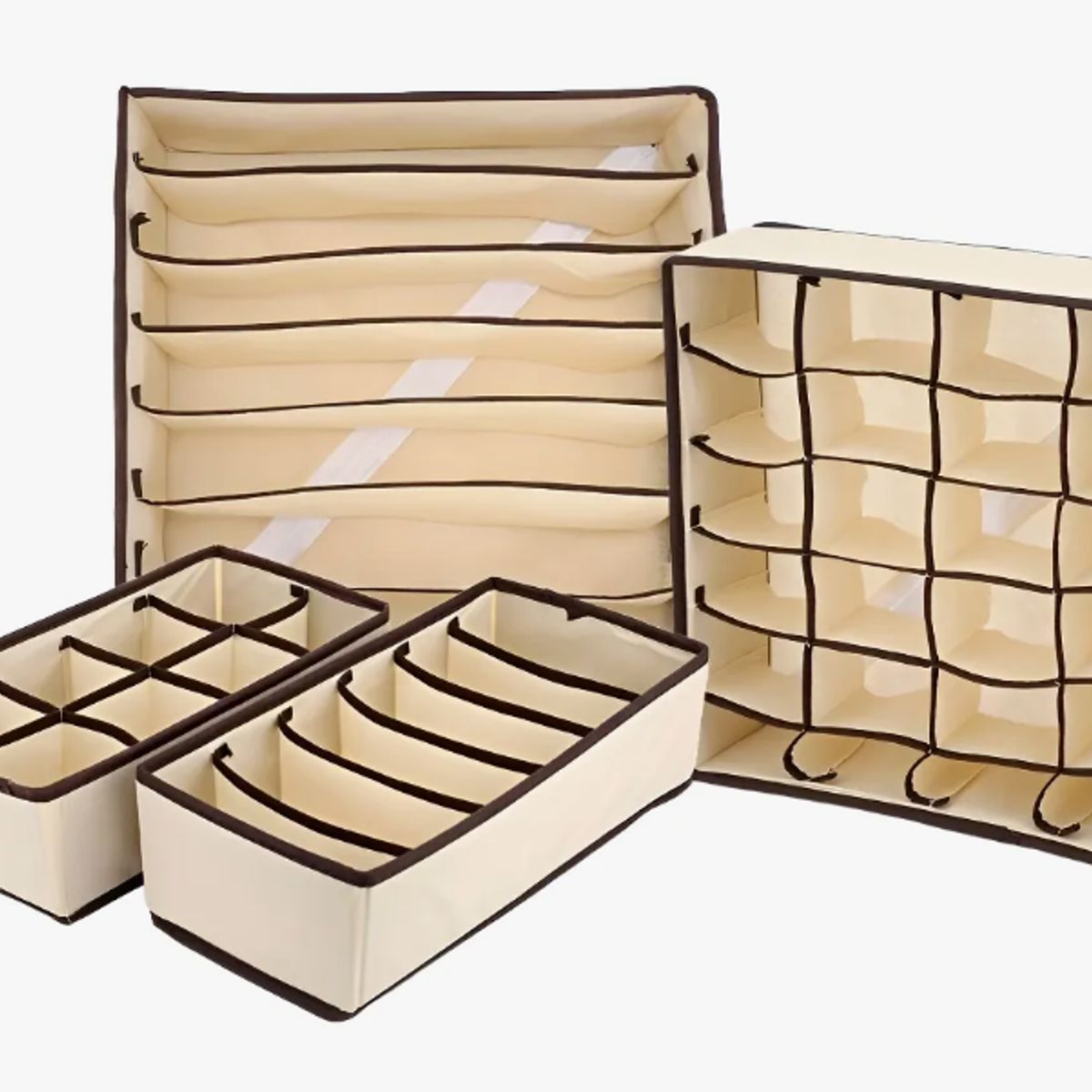 GENERICO - Cesta Organizador de Ropa Interior 4 PCS Navidad - Beige