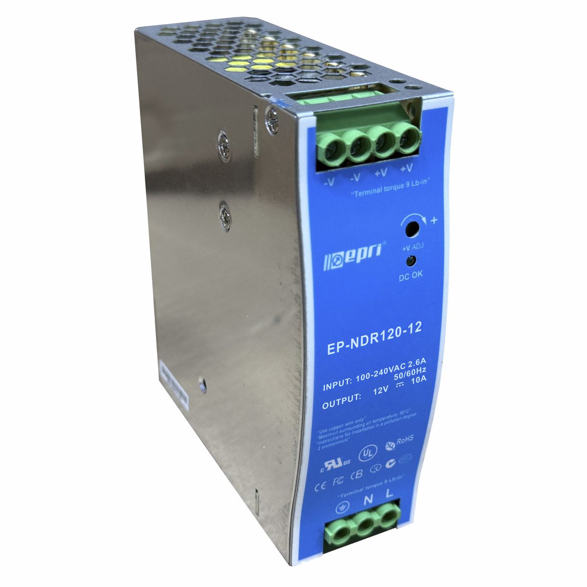 EPRI - FUENTE SWITCHING RIEL DIN 12V 10AMP NDR120