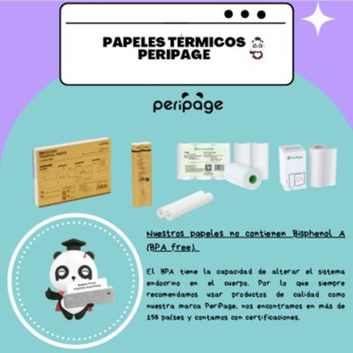 PERIPAGE - ROLLO PAPEL A4 TERMICO PACKX2 ROLLOS PARA MINI IMPRESORA A4