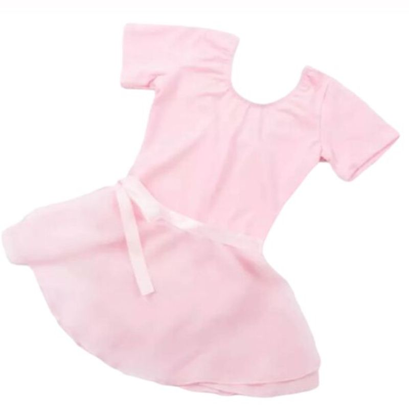 GENERICO - CONJUNTO TRAJE DE BALLET  DE ALGODON CON FALDA ENVOLVENTE -  NIÑAS