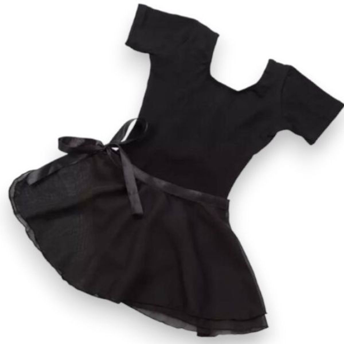 GENERICO - CONJUNTO TRAJE DE BALLET DE ALGODON CON FALDA ENVOLVENTE -  NIÑAS