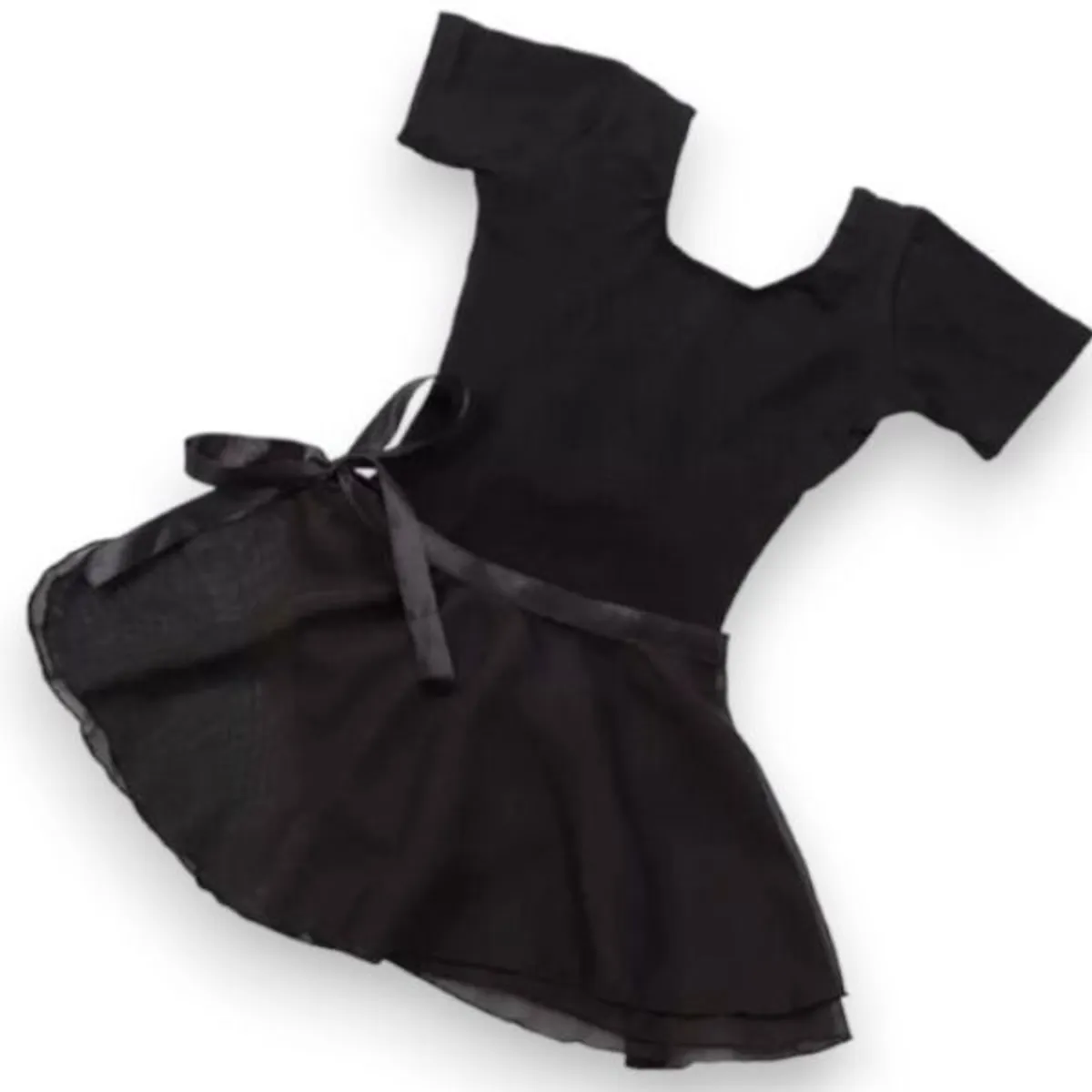 GENERICO - CONJUNTO TRAJE DE BALLET DE ALGODON CON FALDA ENVOLVENTE -  NIÑAS