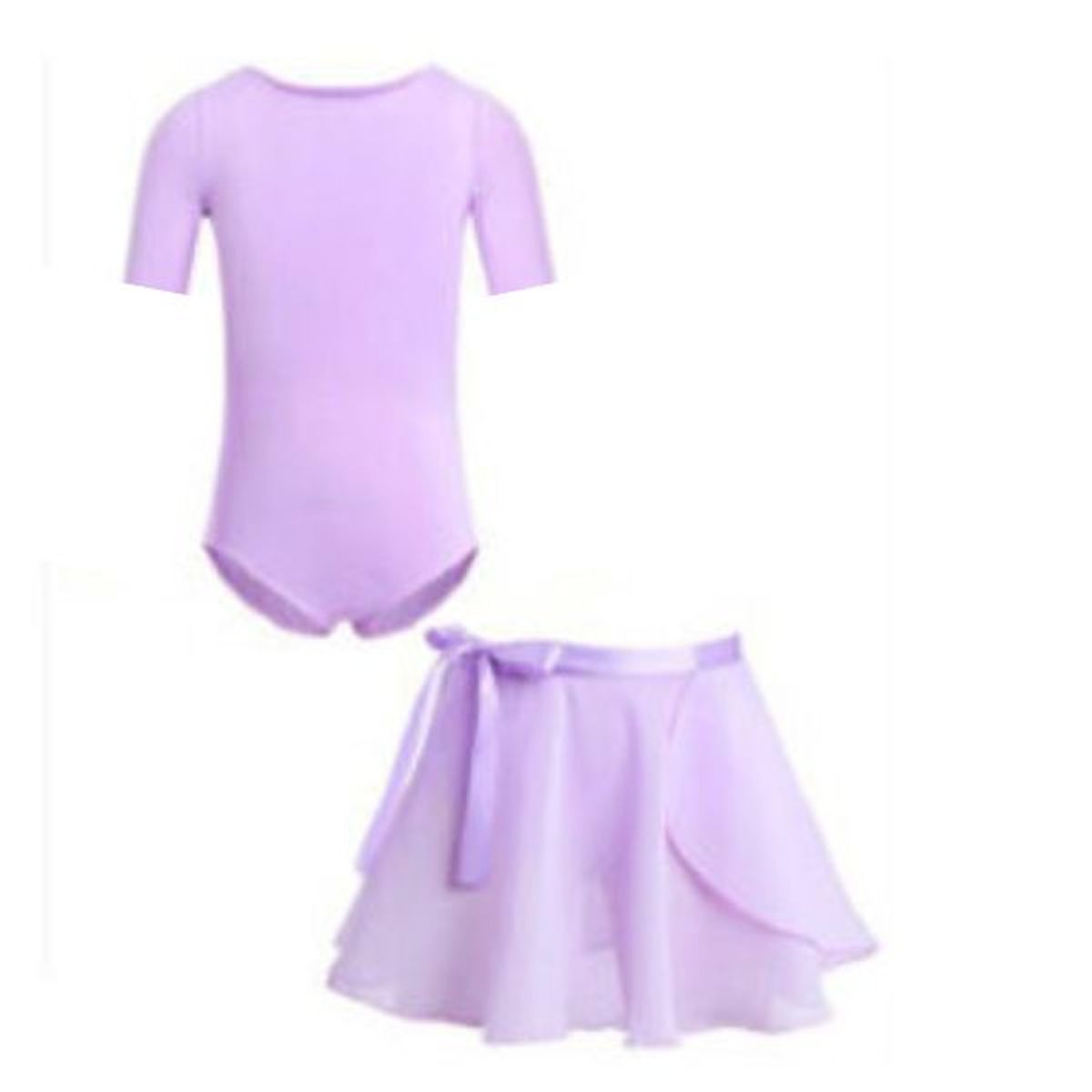 GENERICO - CONJUNTO TRAJE DE BALLET  DE ALGODON CON FALDA ENVOLVENTE -  NIÑAS