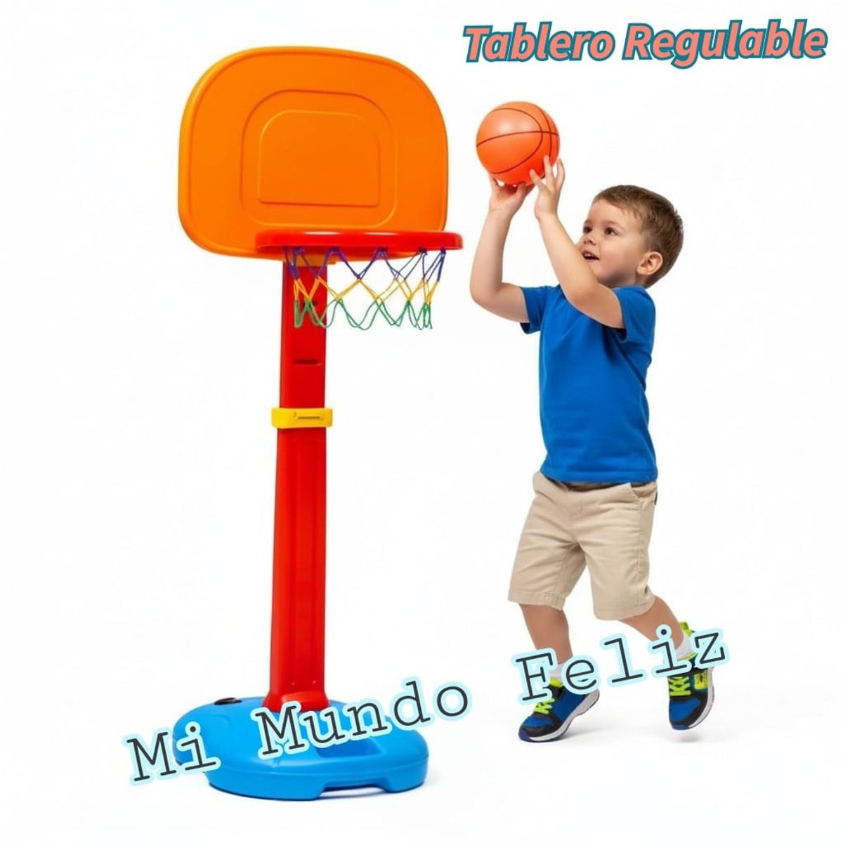 GENERICO - TABLERO PARA JUGAR AL BASKET BASKETBALL PARA NIÑOS REGULABLE
